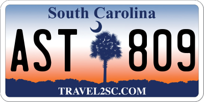 SC license plate AST809
