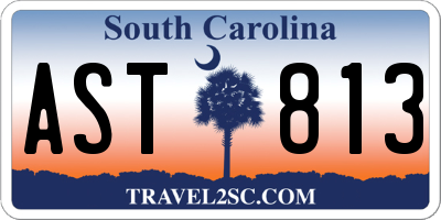 SC license plate AST813