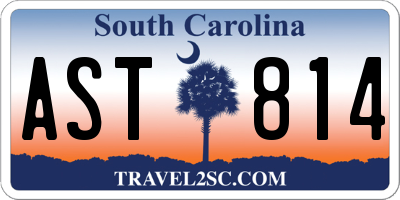 SC license plate AST814