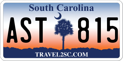 SC license plate AST815
