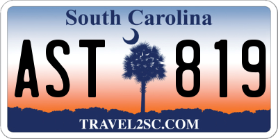 SC license plate AST819