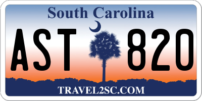 SC license plate AST820