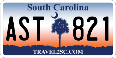 SC license plate AST821