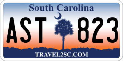 SC license plate AST823