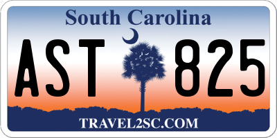 SC license plate AST825