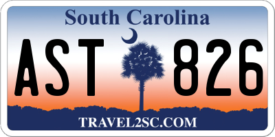 SC license plate AST826