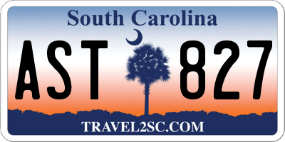 SC license plate AST827