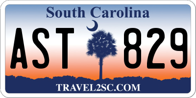 SC license plate AST829