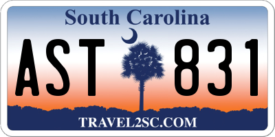 SC license plate AST831