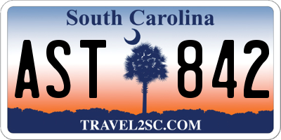 SC license plate AST842
