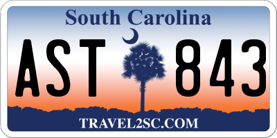 SC license plate AST843