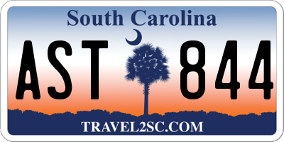 SC license plate AST844