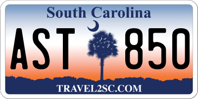 SC license plate AST850
