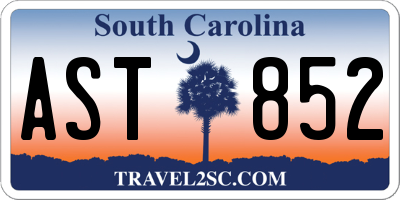 SC license plate AST852