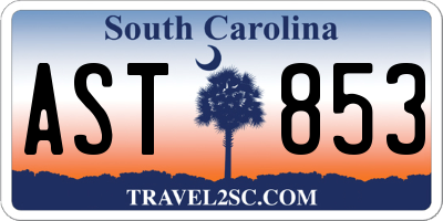 SC license plate AST853