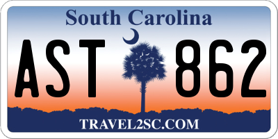 SC license plate AST862