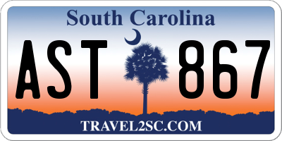 SC license plate AST867