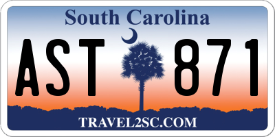 SC license plate AST871