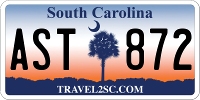 SC license plate AST872