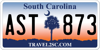 SC license plate AST873