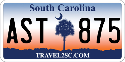 SC license plate AST875