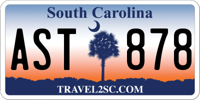 SC license plate AST878