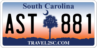 SC license plate AST881