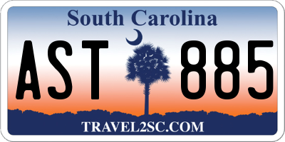 SC license plate AST885