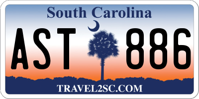 SC license plate AST886