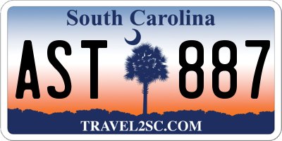 SC license plate AST887