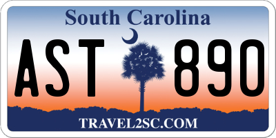 SC license plate AST890