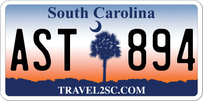 SC license plate AST894