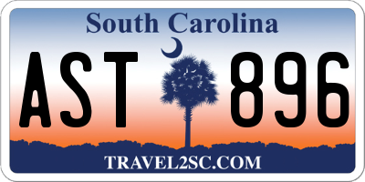 SC license plate AST896