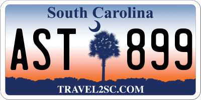 SC license plate AST899