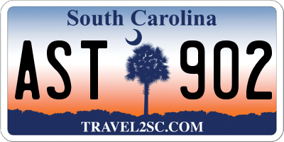 SC license plate AST902