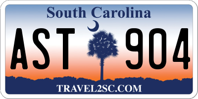 SC license plate AST904