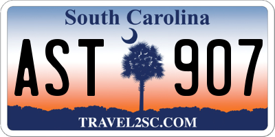 SC license plate AST907