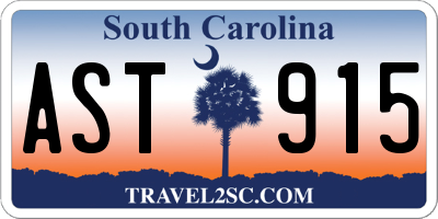 SC license plate AST915