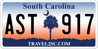 SC license plate AST917