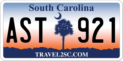 SC license plate AST921