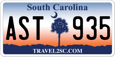 SC license plate AST935