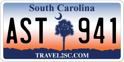 SC license plate AST941