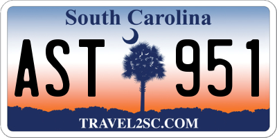 SC license plate AST951