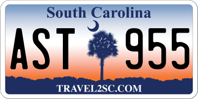SC license plate AST955