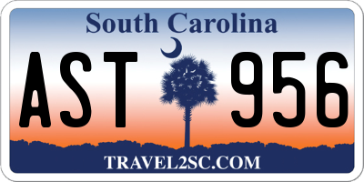 SC license plate AST956