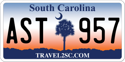SC license plate AST957