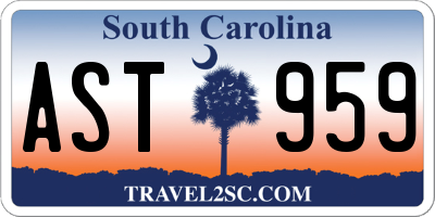 SC license plate AST959