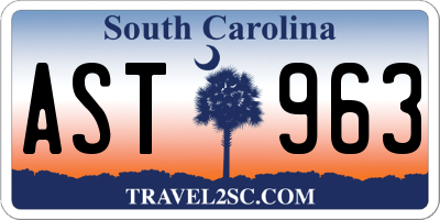 SC license plate AST963