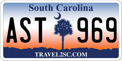 SC license plate AST969