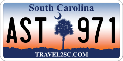 SC license plate AST971